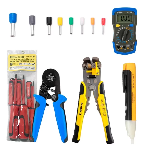 Kit de ferramentas para eletricista chaves de fenda isoladas chahves philips isoladas decaptador