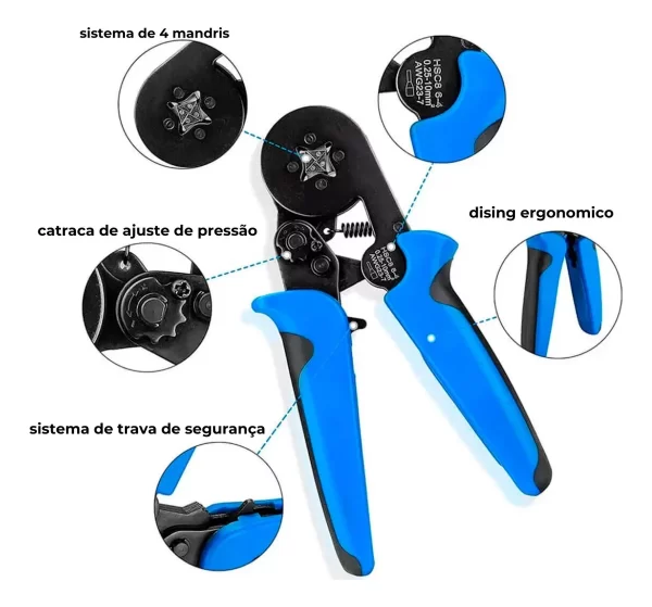 Kit de ferramentas para eletricista alicate de crimpar terminais