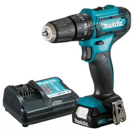 Modelo de furadeira e parafusadeira makita com fio, ideal para trabalhos contínuos sem preocupações com bateria.